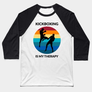 Kickboxing Is My Therapy Retro Vintage Sparring Baseball T-Shirt